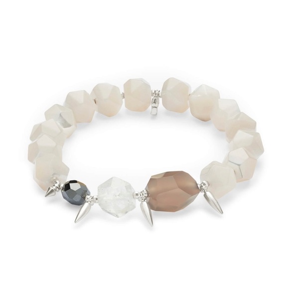 Kendra Scott White Quartz Stretch Bracelet OSFM BNWT - Picture 2 of 6